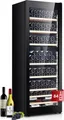 Produktbild: Kalamera Weinkühlschrank Neue Version 2 zonen, 84 Flaschen 266 Liter, LED-Innenbeleuchtung Streifen, Freistehend, KRC-266BFG