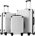 Produktbild: COOLIFE Koffer Trolley-Koffer Hartschale Reisekoffer (Weiß, Koffer-Set) 3 teilig
