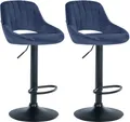 Produktbild: CLP Barhocker Milet Samt (2er Set, 2 St., 2er), höhenverstellbar und drehbar