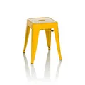 Produktbild: hjh OFFICE Metall Hocker VANTAGGIO Gelb Sitzhocker im Industry-Design, stapelbar, niedrig, 645071