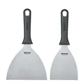 Produktbild: Westmark Set, 2tlg.: 2 Profi-Schaber/Grill-Spachtel (Gerade, Starr, Geschlossen) in 2 Größen, Rostfreier Edelstahl/Kunststoff, Master Line, Schwarz/Silber, 133122E6