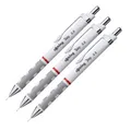 Produktbild: 3x Druckbleistift rOtring Tikky Fein-Minen-Stift Bleistift HB 0,5 HB weiß / grau