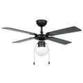 Produktbild: Klassischer Ventilator in Weiß Schwarz Matt mit 1x60W/E27 und IP20 Schutz