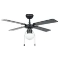 Produktbild: Deckenventilator mit Licht Ventilator Zugkette 4 Flügel Schwarz Matt Ø106,6cm