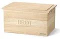 Produktbild: Continenta Brotkasten mit Deckel aus Gummibaumholz, Holz-Brotbox, Größe: 34,5 x 23 x 19 cm
