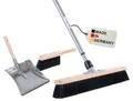 Produktbild: BawiTec Kehrgarnitur Kehrgarnitur XL Kehrbesen Set Stiel Handfeger Kehrschaufel Besen, glatte Böden, große Flächen, (Komplett-Set), XL-Ausführung