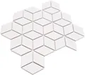 Produktbild: Mosani Mosaikfliesen Würfel Mosaik Fliese Keramik 3D weiß glänzend Wand
