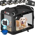 Produktbild: Cadoca® Hundetransportbox Faltbar Katzentransportbox Transportbox Autobox Hundebox Box Versch. Größen Farbwahl  Xxl - Anthrazit