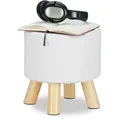 Produktbild: Relaxdays Hocker, Weiß, Holzwerkstoff, Holz, Kunststoff, 30x30x30 cm, Wohnzimmer, Hocker, Sitzhocker