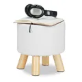 Produktbild: Hocker kunstleder Dekohocker rund Polsterhocker für Kinder 80 kg Pouf für Kinder
