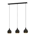 Produktbild: EGLO Pendellampe Roccaforte, 3-flammige Pendelleuchte, Hängelampe aus Metall in Schwarz und Gold, E14 Fassung