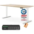 Produktbild: Ergotopia Schreibtisch Desktopia Pro X elektrisch höhenverstellbarer Schreibtisch, elektrisch verstellbarer Bürotisch inkl. edlem OLED-Display beige 180 cm