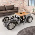 Produktbild: Couchtisch HOT ROD - 160cm - natur silber - Stahl Mangoholz - Bartisch handmade