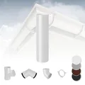 Produktbild: RAINWAY S Regenrinnen System (Fallrohr weiß) - PVC-U Kunststoff in 4 Farben, für Dachflächen < 100m² empfohlen, Regenfallrohr PVC Plastik Gartenhaus