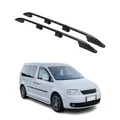 Produktbild: OMAC Dachreling Dachgepäckträger kompatibel mit VW Caddy 2003-2015 L2 Langer Alu Schwarz 2tlg
