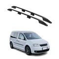 Produktbild: Dachreling Dachgepäckträger für VW Caddy III 2003-2015 L2 Langer Alu Schwarz 2x