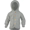 Produktbild: Engel Baby Jacke mit Kapuze Wollfleece, Hellgrau Melange, 50/56