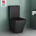 Produktbild: Stand WC spülrandlos schwarz Toilette Stand wc mit spülkasten Soft-Close WC-Sitz