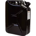 Produktbild: 20 Liter Stahlblechkanister GGVS mit Sicherungsstift SCHWARZ Benzinkanister Metallkanister 20L