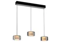 Produktbild: Paul Neuhaus LED Pendelleuchte RIKA, 3-flammig, Rauchfarben, Schwarz, Metall, Dimmfunktion, Memoryfunktion, LED fest integriert, Extra-Warmweiß, Lampenschirme aus Glas, Höhenverstellbar, B 71 x H 180 x T 15 cm