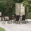 Produktbild: vidaXL 7-tlg. Garten-Essgruppe Schwarz und Braun Poly Rattan
