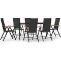 Produktbild: vidaXL 7-Tlg Garten-Essgruppe Schwarz und Braun Poly Rattan 3156525