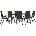 Produktbild: 7-tlg. Garten-essgruppe Schwarz Und Braun Poly Rattan Vidaxl