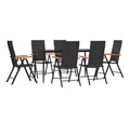 Produktbild: vidaXL Garten-Essgruppe 7-tlg. Garten-Essgruppe Schwarz und Braun Poly Rattan, (6-tlg)
