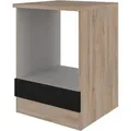 Produktbild: Flex-Well Küchen-Herdumbauschrank Capri 60 cm Schwarz Matt-Endgrain Oak