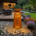 Produktbild: Pflanzenschale Blumenschale Außenleuchte LED Dekolampe Timer rost Blumentopf