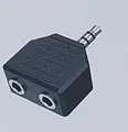 Produktbild: AUX Audio-Verbindungskabel/Adapter Audio-Adapter 3,5mm Jack 2x 3,5mm Socket A1