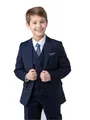 Produktbild: SANDER STELLAN Festlicher Jungen Anzug Kommunionanzug Kinderanzug Set 6-teilig blau 134
