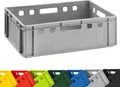 Produktbild: 1x BURI Fleischkiste E2 Grau 60x40x20cm Lagerkiste, Meischkiste, Metzgerkiste Eurobox aus Deutschland lebensmittelecht, robust, stapelbar