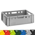 Produktbild: BURI 1x Fleischkiste E2 Fleischerkiste Grau 60x40x20cm Metzgerkiste Lagerkiste Stapelkiste | Eurobox Made in Germany lebensmittelecht, robust, stapelbar