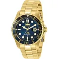 Produktbild: Invicta Pro Diver 30810 Herren uhr - Wasserdicht - Analog - Quarzuhrwerk - Edelstahl mit blauen zifferblat - 43mm - Gold
