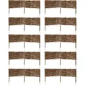 Produktbild: 10 x Beeteinfassung aus Weide 16 Größen ( Länge: 100 cm Höhe: 20 cm ) Weidenzaun Rasenkante Beetbegrenzung Steckzaun imprägniert mit Buchepfl... - Braun