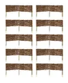 Produktbild: MC.Sammler 10 x Weide Beeteinfassung 16 Größen (Höhe: 20 cm Länge: 100 cm) Weidenzaun Rasenkante aus Weidengeflecht - Garten Beetbegrenzung für Blumen - Steckzaun mit Buchepflöcken für Weg-Abgrenzung