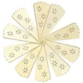 Produktbild: Dekohelden24 ***10 Stück Holz Pyramiden-Ersatzflügel mit Sternen, inkl. Kopf/Flügelrad, für Laser-Holzpyramiden geeignet, Maße L/B:11 x 5,5 cm, Ø 24 cm.