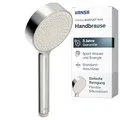 Produktbild: HANSA BASICJET ECO Duschkopf einstrahlig I Handbrause Dusche | Wassersparend mit EcoFlow-Funktion (9 l/min) I Anti-Kalk Funktion I Brausekopf 95 mm Durchmesser | Standard G 1/2 Anschluss | Chrom