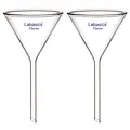 Produktbild: Labasics Borosilikatglas Trichter, 2er-Pack Schwere Glaswand Trichter Glass Funnel Kurzer Stiel 75 mm Durchmesser, 75 mm Stiellänge
