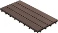 Produktbild: casa pura Klickfliesen WPC-Terrassendielen Royal Dunkelbraun, 60x30 cm, Diele in Holzoptik, 1 St.