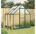 Produktbild: vidaXL Gewächshaus, Gewächshaus mit Fundamentrahmen Grün 169x169x202 cm Aluminimum