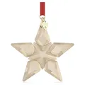 Produktbild: Swarovski Annual Edition Festive Ornament 2023, Weihnachtliches Stern-Ornament aus Goldfarbenem Kristall und einem Roten Ripsband