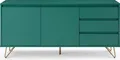 Produktbild: SalesFever Sideboard aus MDF | 2 Türen und 3 Schubladen | Beine Metall mit Messinglegierung | B 150 x T 40 x H 70 cm | grün