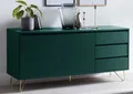 Produktbild: Sideboard mit 2 Türen, 3 Schubladen Grün/Gold Buffets Wohnzimmerschrnak Anrichte