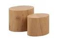 Produktbild: Beistelltischset , Eiche , Holzwerkstoff , 2-teilig , oval , rund, Sockel , 48x40x33 cm , Wohnzimmer, Wohnzimmertische, Satztische