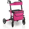 Produktbild: ROLLATOR Vital lila klappbar mit Sitzfläche & Einkaufstasche