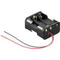 Produktbild: Goobay 81216 AA-Batteriehalter für 6x Mignon Batterien/Batteriehalterung mit losen Kabeln/Offenes Batteriefach 6 AA Batterien FR6 HR6 LR6 / 15 cm Kabel/Schwarz
