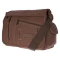 Produktbild: Christian Wippermann Umhängetasche Laptop 17 Zoll - Großes Messenger Bag Herren - Canvas Material - Verstellbarer Riemen - Mehrere Fächer vorne/hinten - Büro/Arbeit Tasche Herren ca. 35x30x13 cm Braun