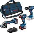 Produktbild: Bosch Profi Set Combo Kit Schrauber Schleifer GSB GDX GWS Akku 2x5Ah 0615990N31